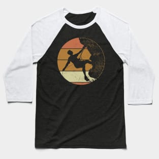 Retro Vintage Climbing The Mountain Climber Vintage Baseball T-Shirt